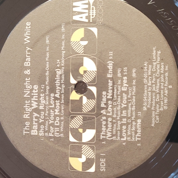 1987 BARRY WHITE Album - Picture 4 of 7